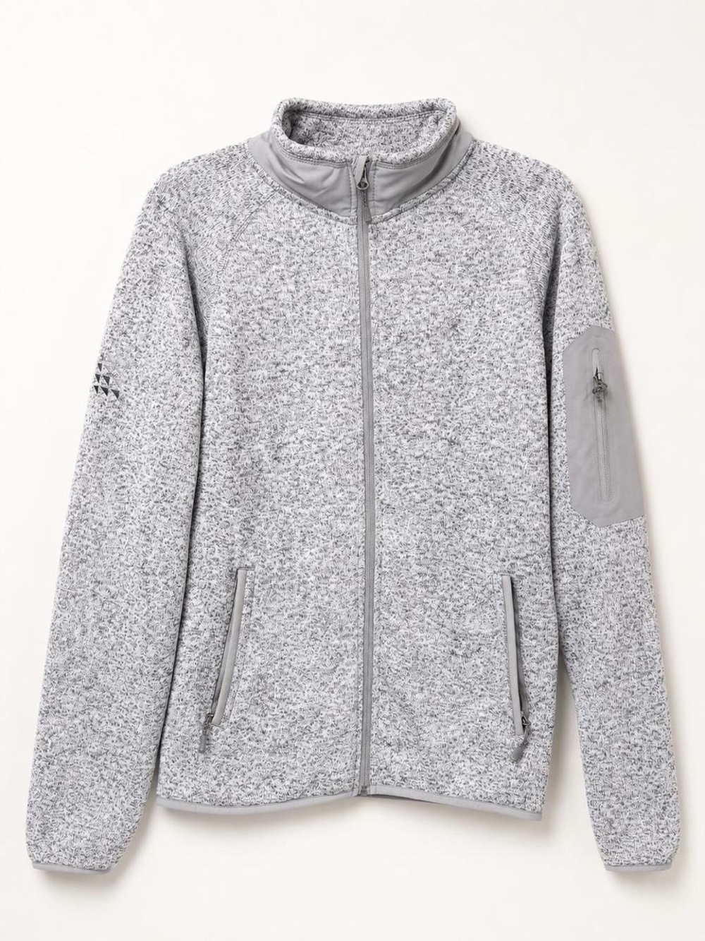 Fossa Men’s Gray Heather Full Zip Fleece Jacket Medium